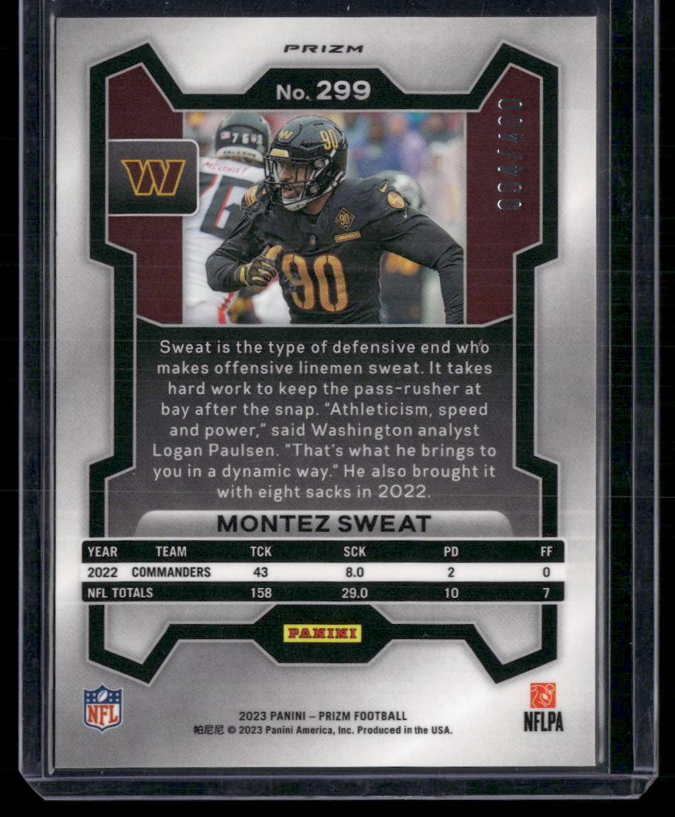 2023 Panini Prizm #299 Montez Sweat Pandora #/400  Krazy King Collectibles LLC   