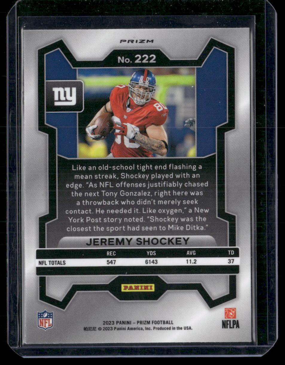 2023 Panini Prizm #222 Jeremy Shockey Silver  Krazy King Collectibles LLC   