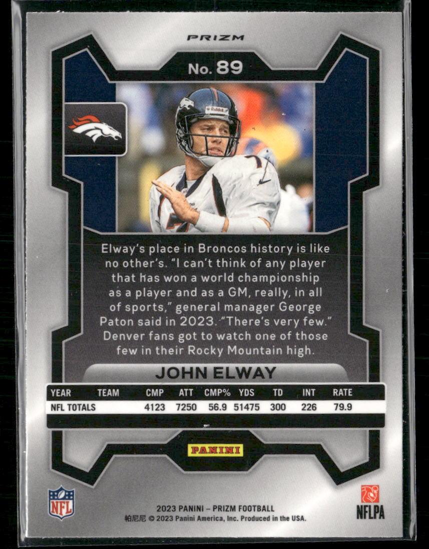 2023 Panini Prizm #89 John Elway Silver  Krazy King Collectibles LLC   