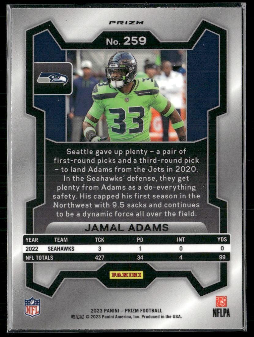 2023 Panini Prizm #259 Jamal Adams Silver  Krazy King Collectibles LLC   