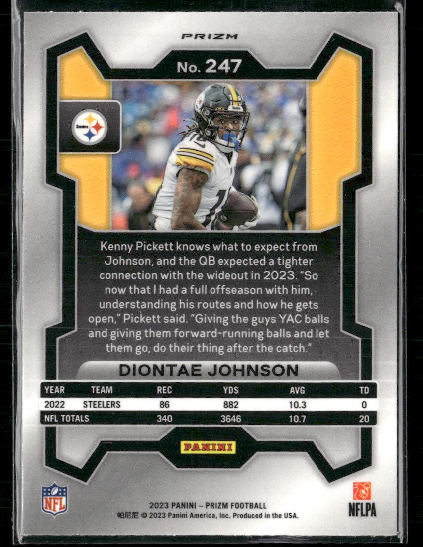 2023 Panini Prizm #247 Diontae Johnson Silver  Krazy King Collectibles LLC   