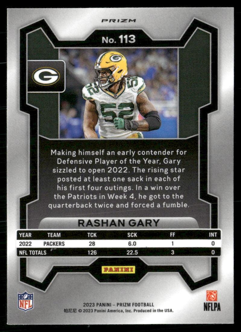 2023 Panini Prizm #113 Rashan Gary Silver  Krazy King Collectibles LLC   