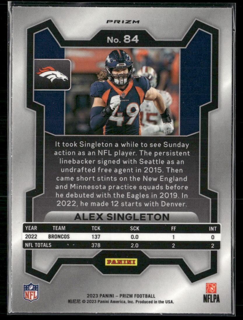 2023 Panini Prizm #84 Alex Singleton Silver  Krazy King Collectibles LLC   