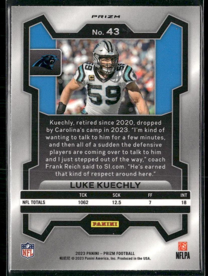 Prizm #43 Luke Kuechly Silver  Krazy King Collectibles LLC   