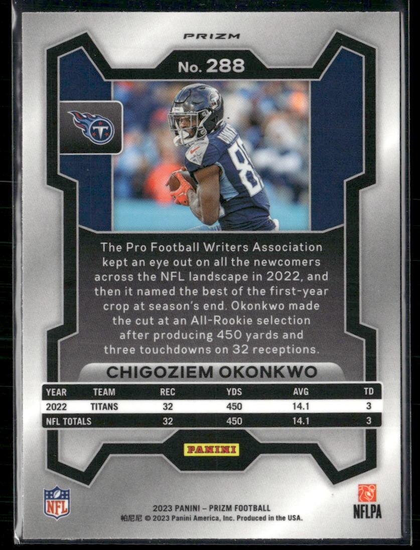 2023 Panini Prizm #288 Chigoziem Okonkwo Silver  Krazy King Collectibles LLC   