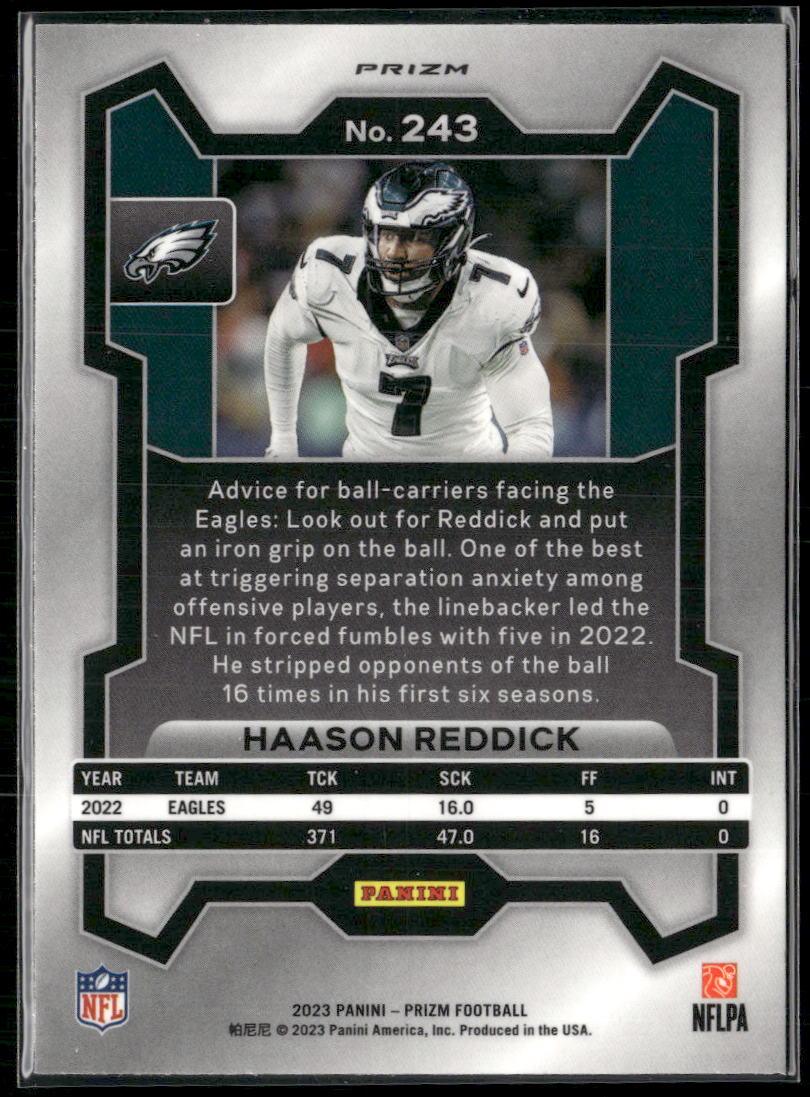 2023 Panini Prizm #243 Haason Reddick Silver  Krazy King Collectibles LLC   