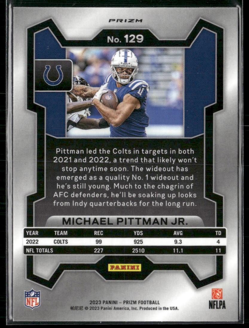 2023 Panini Prizm #129 Michael Pittman Jr. Silver  Krazy King Collectibles LLC   