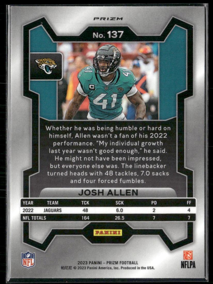 2023 Panini Prizm #137 Josh Allen Silver  Krazy King Collectibles LLC   