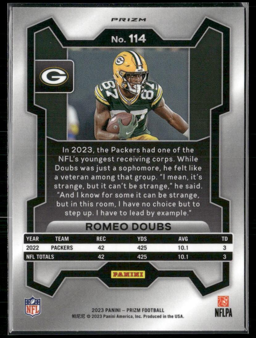 Prizm #114 Romeo Doubs Silver  Krazy King Collectibles LLC   