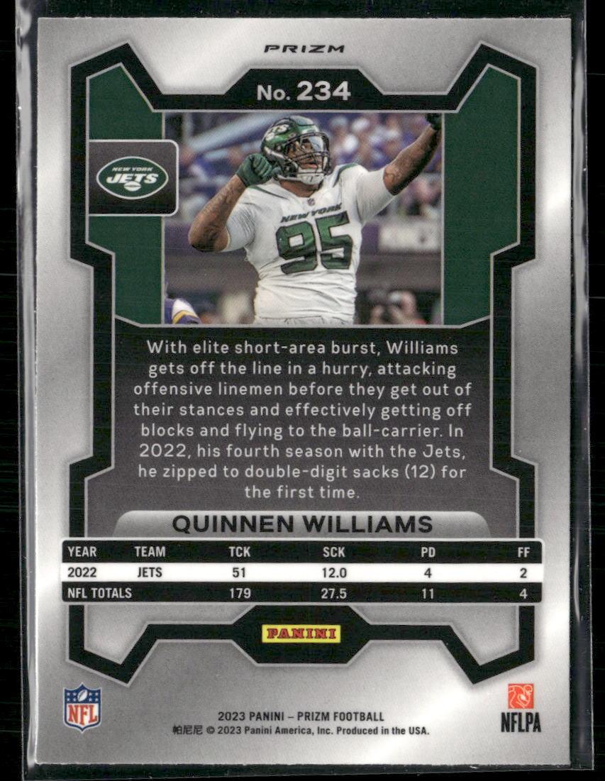 2023 Panini Prizm #234 Quinnen Williams Silver  Krazy King Collectibles LLC   