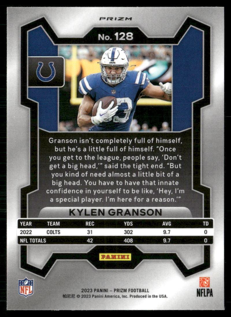 2023 Panini Prizm #128 Kylen Granson Silver  Krazy King Collectibles LLC   