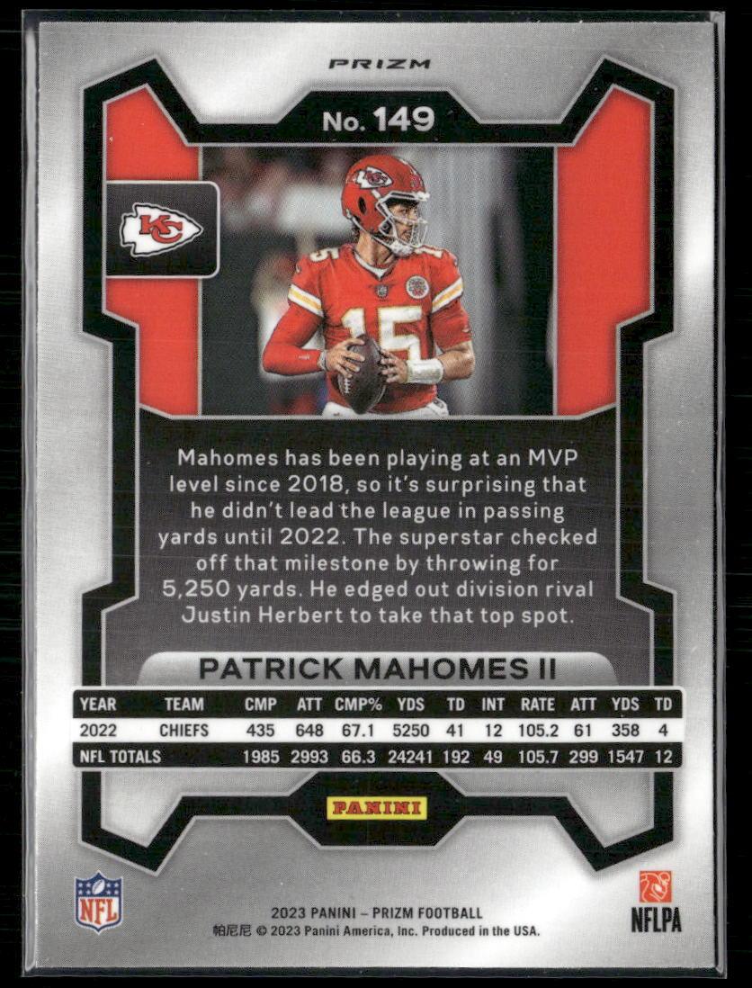 2023 Panini Prizm #149 Patrick Mahomes II Green Wave  Krazy King Collectibles LLC   