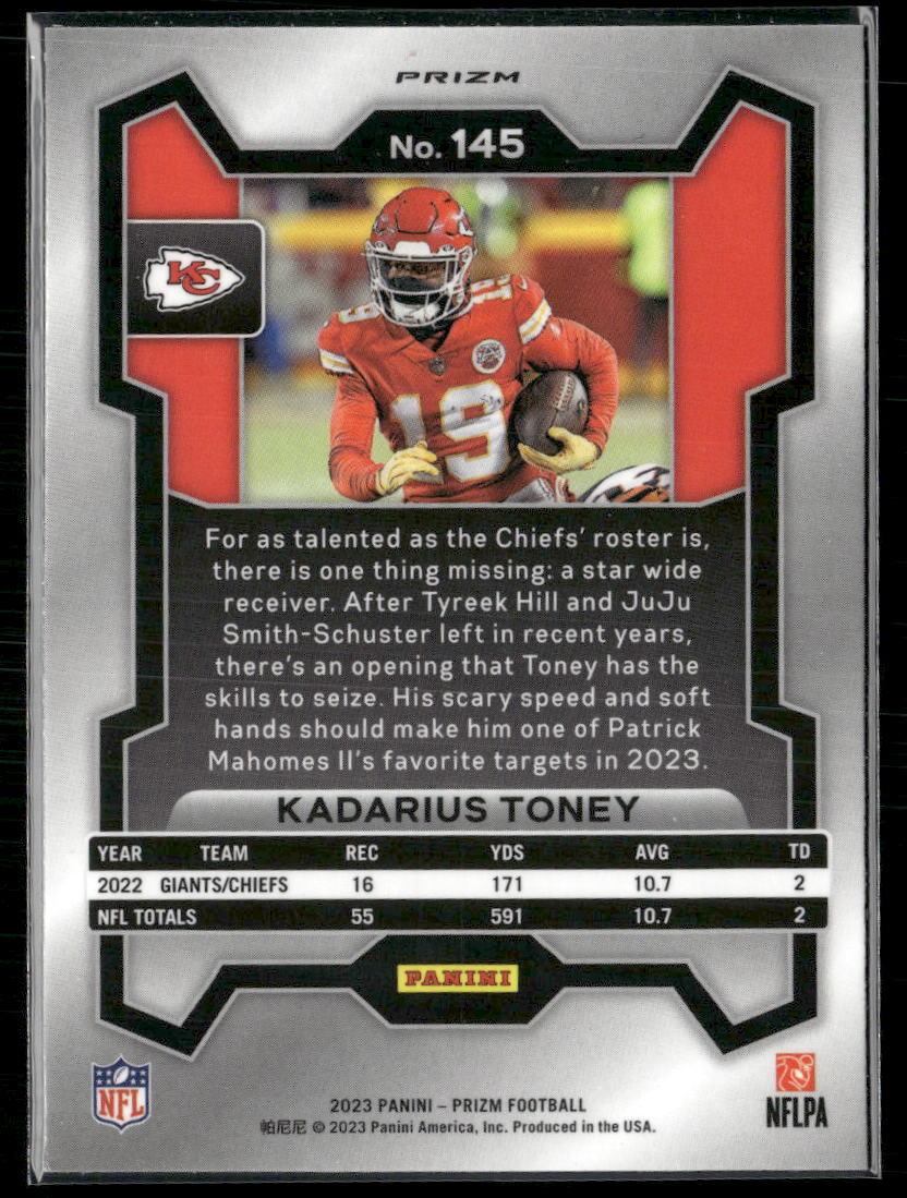 2023 Panini Prizm #145 Kadarius Toney Green Wave  Krazy King Collectibles LLC   