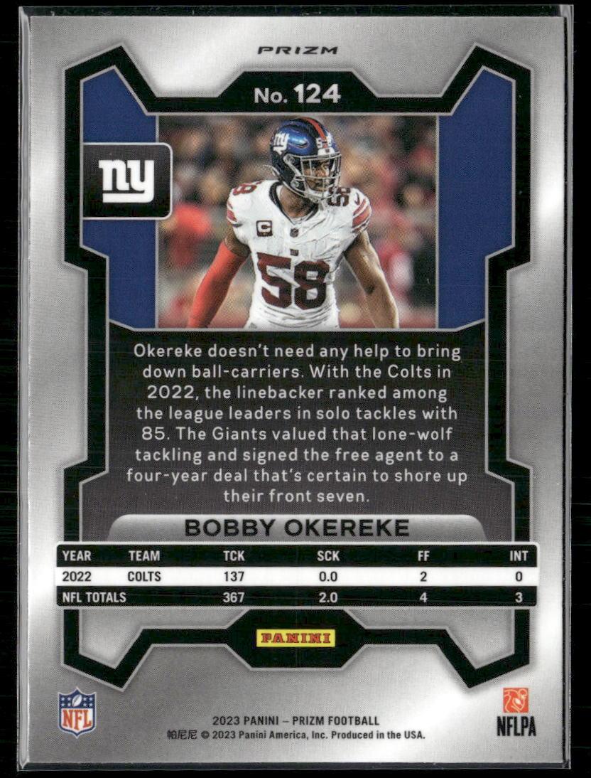 2023 Panini Prizm #124 Bobby Okereke Green Wave  Krazy King Collectibles LLC   