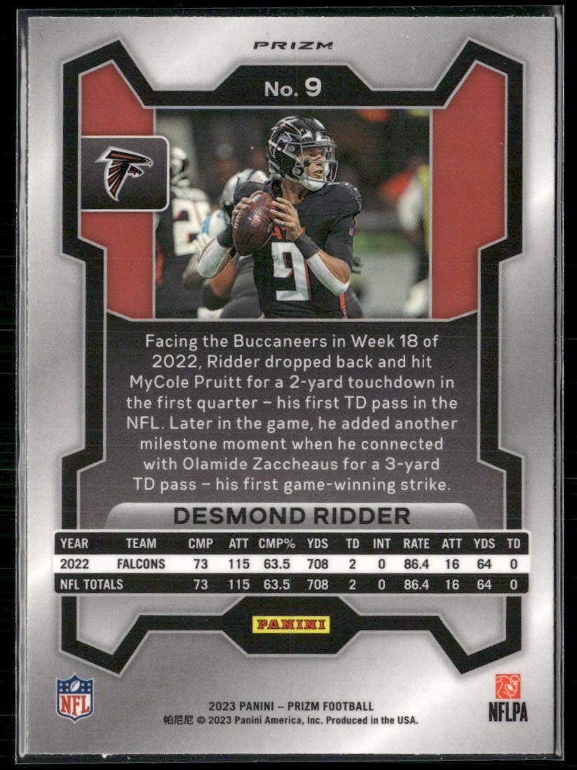 2023 Panini Prizm #9 Desmond Ridder Green Wave  Krazy King Collectibles LLC   