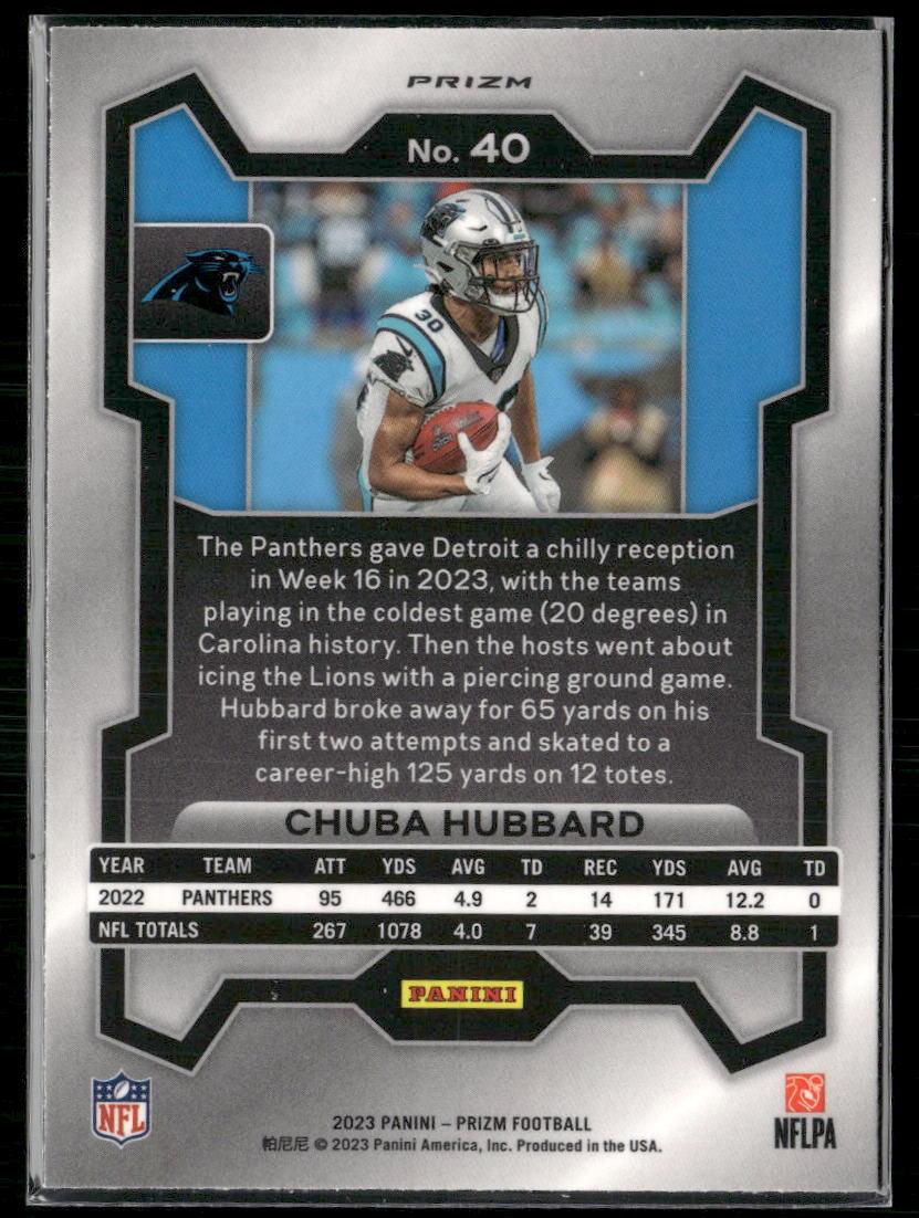 2023 Panini Prizm #40 Chuba Hubbard Green Wave  Krazy King Collectibles LLC   