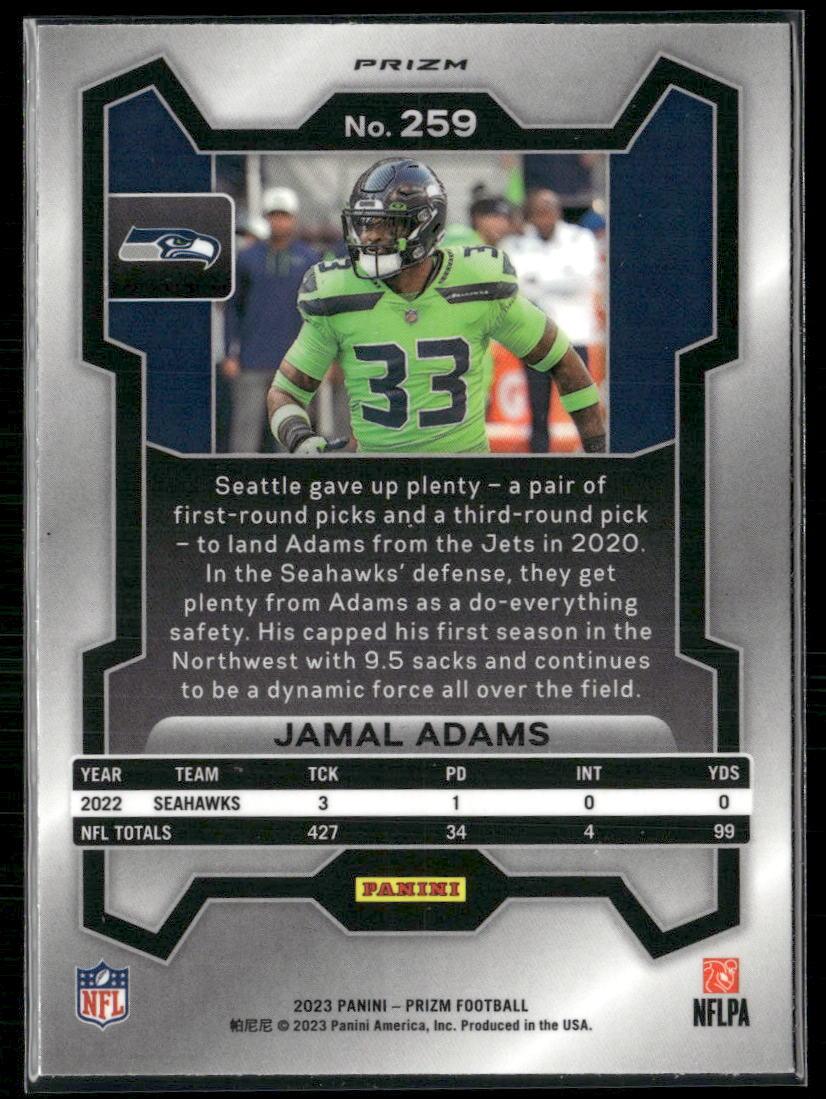 2023 Panini Prizm #259 Jamal Adams Green Wave  Krazy King Collectibles LLC   