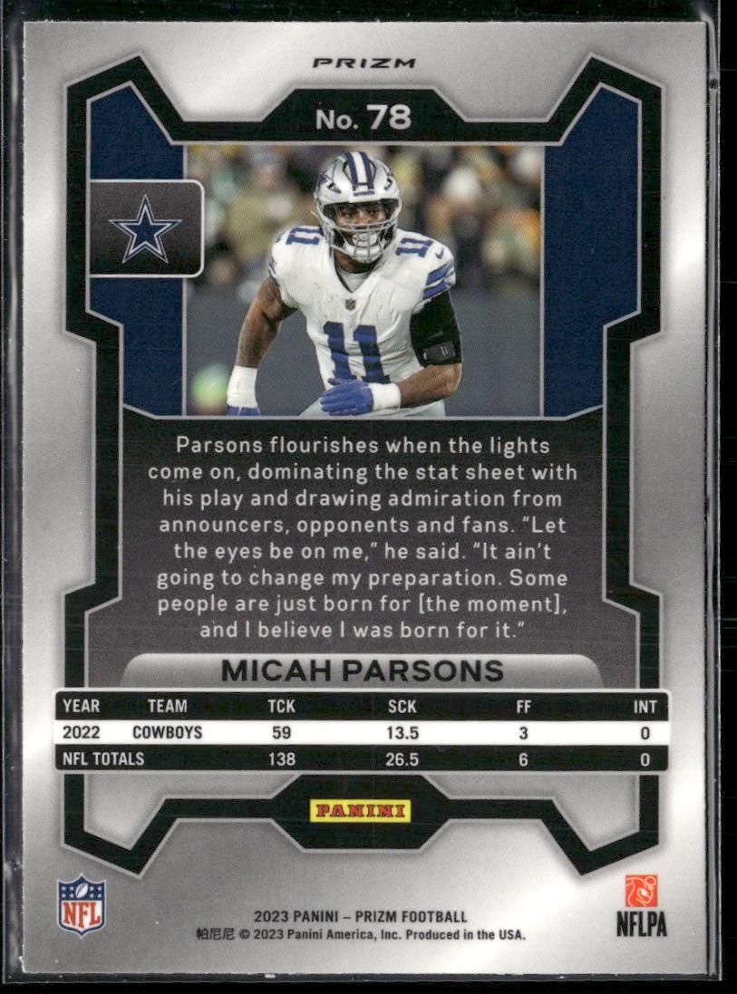 2023 Panini Prizm #78 Micah Parsons Green Wave  Krazy King Collectibles LLC   