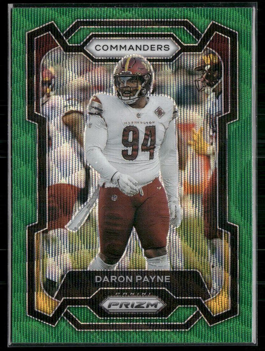 2023 Panini Prizm #295 Daron Payne Green Wave  Krazy King Collectibles LLC   