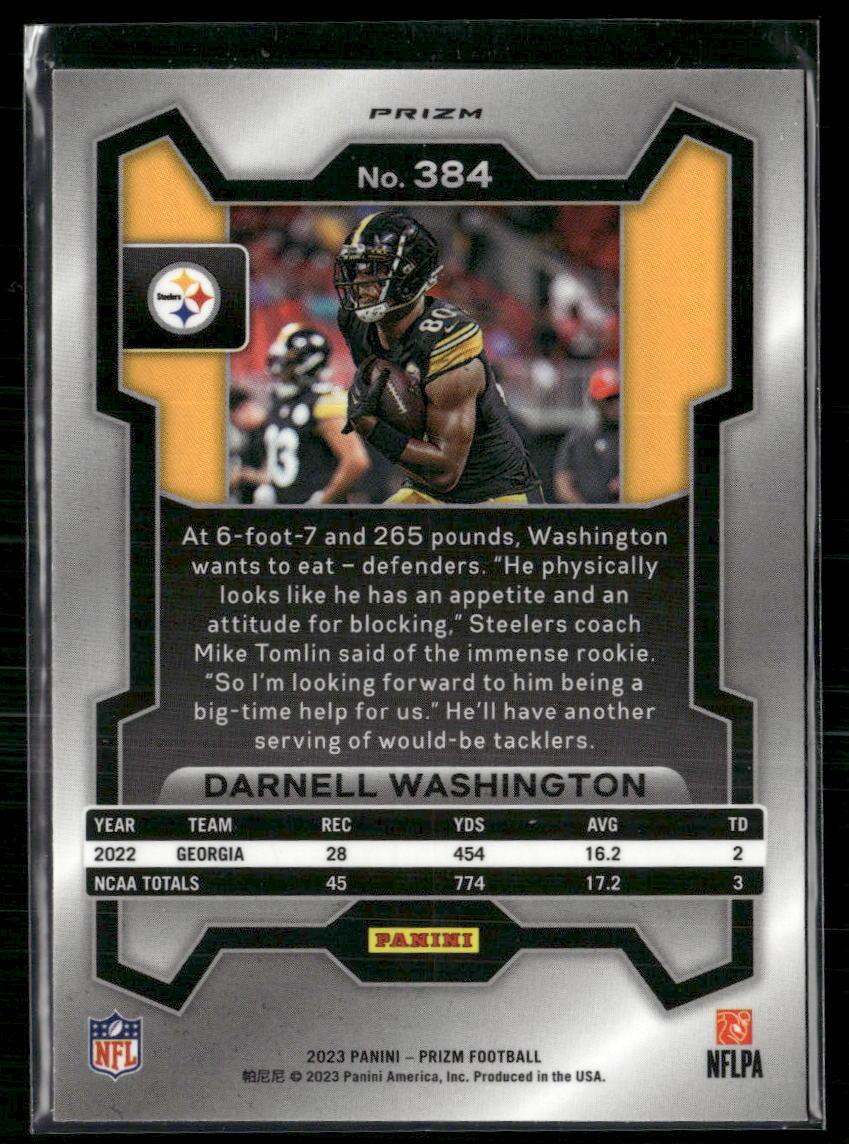 2023 Panini Prizm #384 Darnell Washington Green Wave  Krazy King Collectibles LLC   