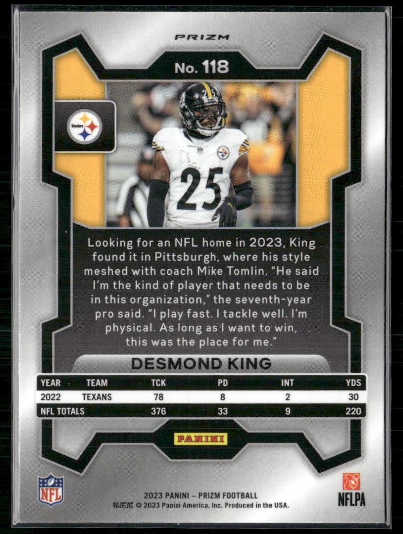 2023 Panini Prizm #118 Desmond King Green Wave  Krazy King Collectibles LLC   