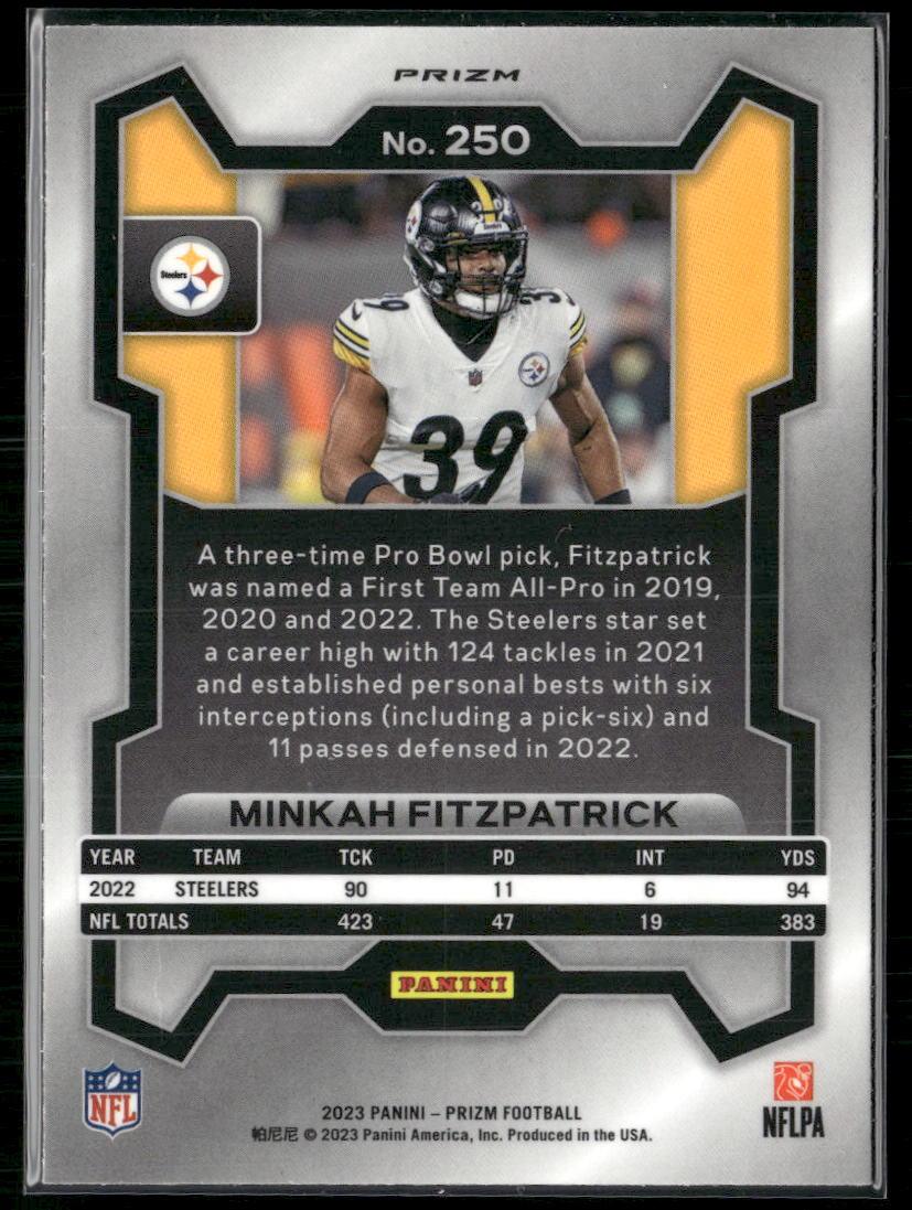 2023 Panini Prizm #250 Minkah Fitzpatrick Green Wave  Krazy King Collectibles LLC   