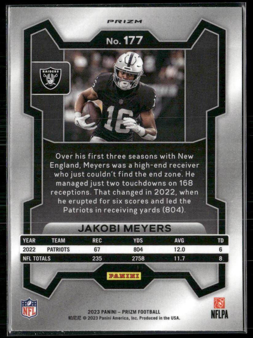 2023 Panini Prizm #177 Jakobi Meyers Disco  Krazy King Collectibles LLC   