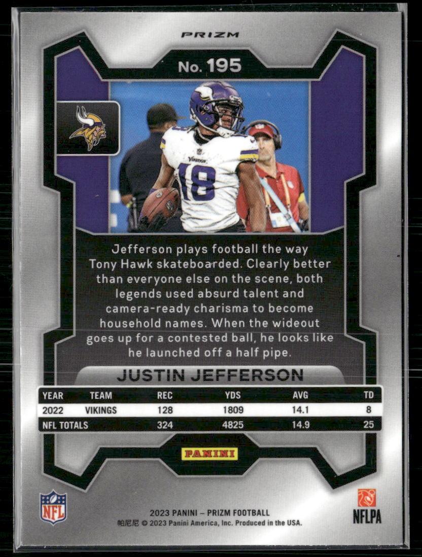 2023 Panini Prizm #195 Justin Jefferson Disco  Krazy King Collectibles LLC   