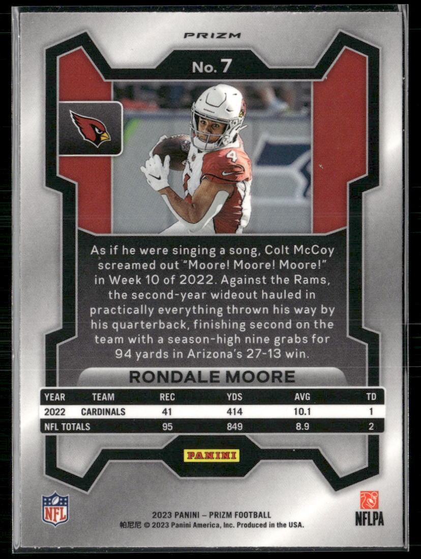 2023 Panini Prizm #7 Rondale Moore Disco  Krazy King Collectibles LLC   