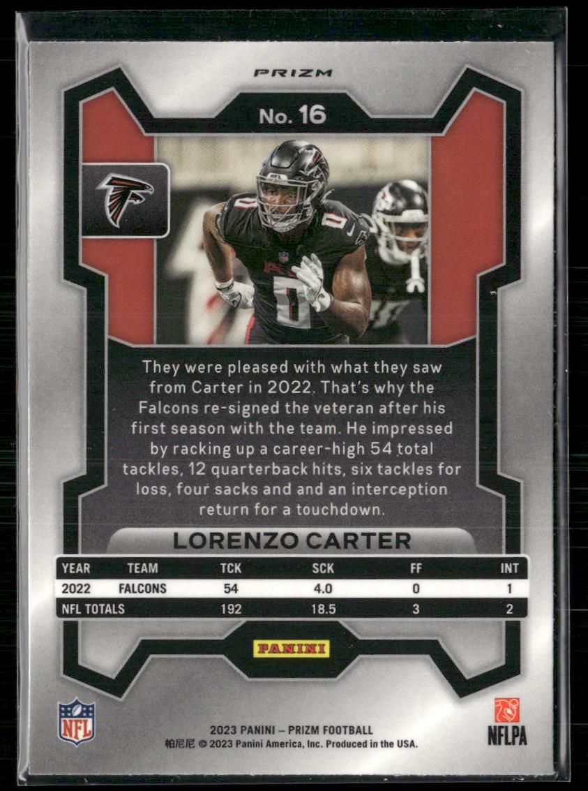 2023 Panini Prizm #16 Lorenzo Carter Disco  Krazy King Collectibles LLC   