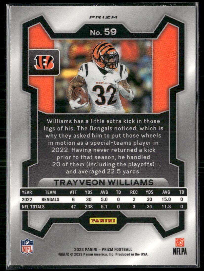 2023 Panini Prizm #59 Trayveon Williams Disco  Krazy King Collectibles LLC   