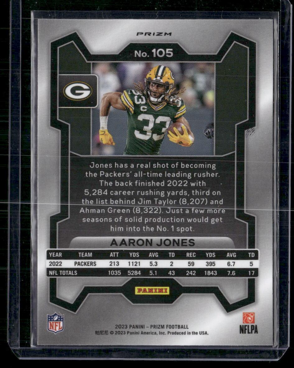 2023 Panini Prizm #105 Aaron Jones Lazer  Krazy King Collectibles LLC   