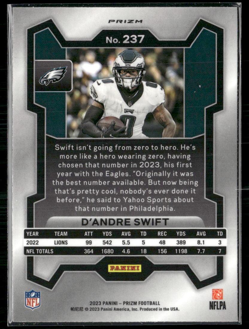 2023 Panini Prizm #237 D'Andre Swift Lazer  Krazy King Collectibles LLC   