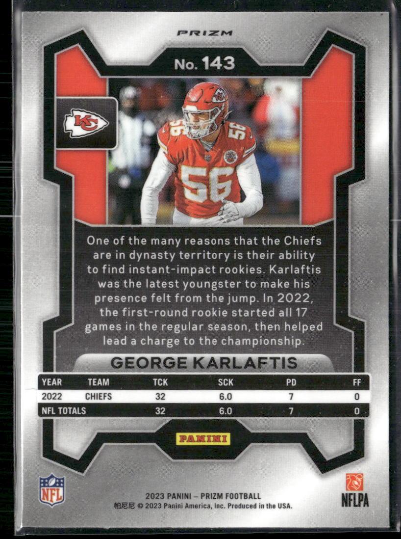 2023 Panini Prizm #143 George Karlaftis Lazer  Krazy King Collectibles LLC   