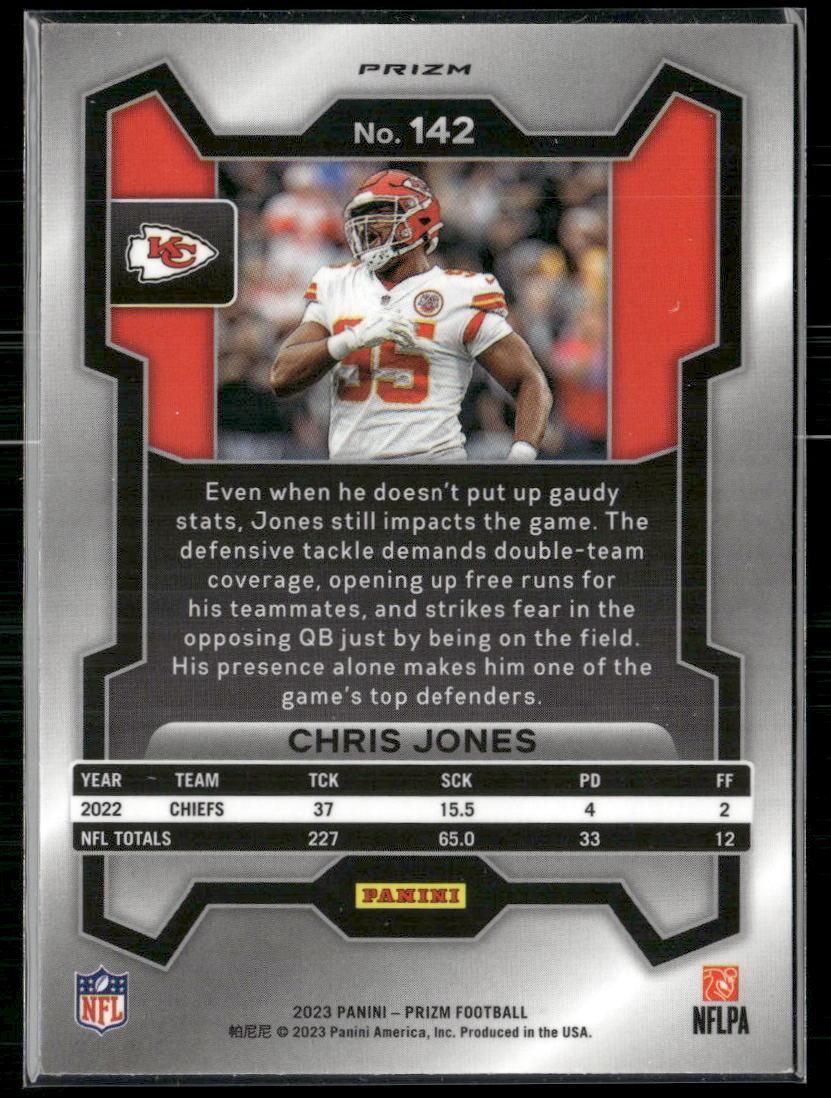 2023 Panini Prizm #142 Chris Jones Lazer  Krazy King Collectibles LLC   