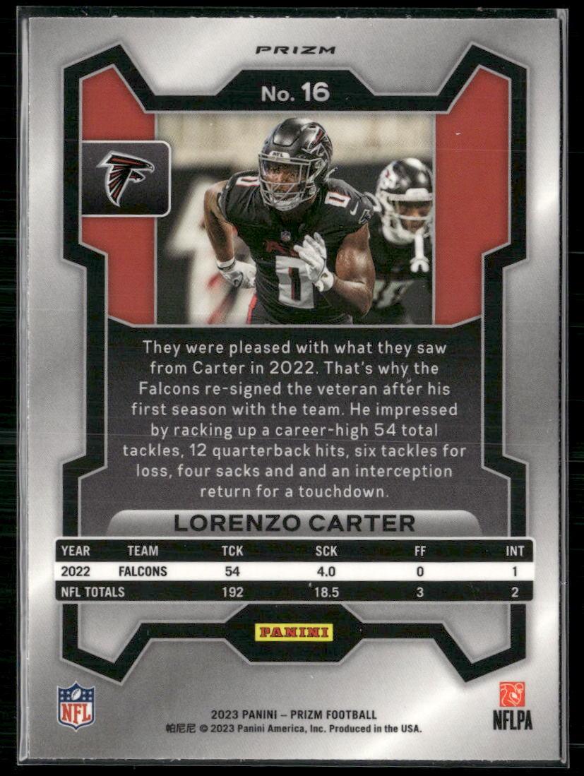 2023 Panini Prizm #16 Lorenzo Carter Lazer  Krazy King Collectibles LLC   