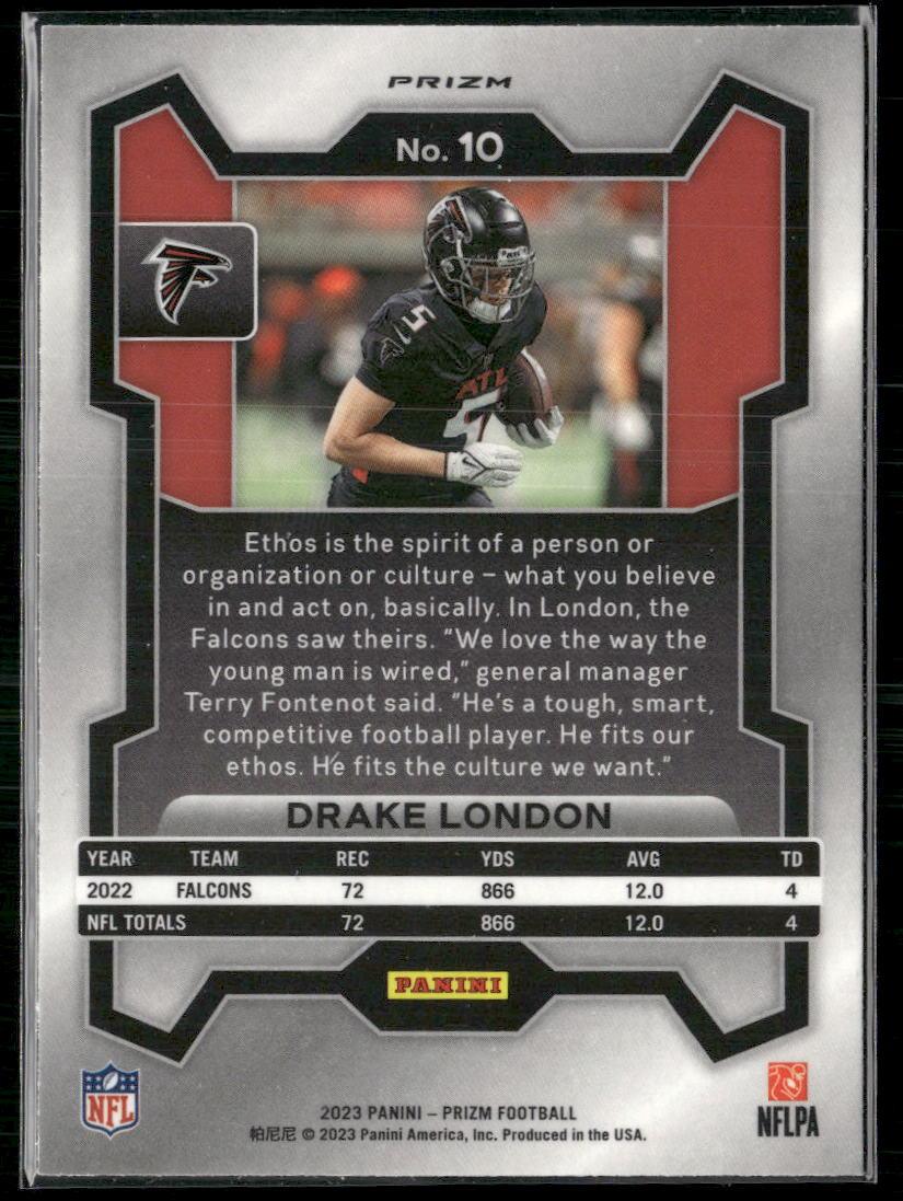 2023 Panini Prizm #10 Drake London Lazer  Krazy King Collectibles LLC   