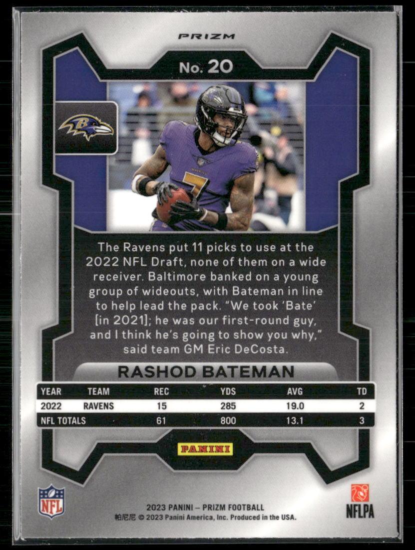 2023 Panini Prizm #20 Rashod Bateman Lazer  Krazy King Collectibles LLC   