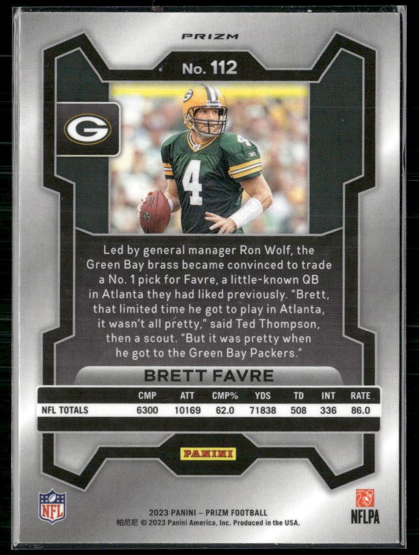 2023 Panini Prizm #112 Brett Favre Lazer  Krazy King Collectibles LLC   