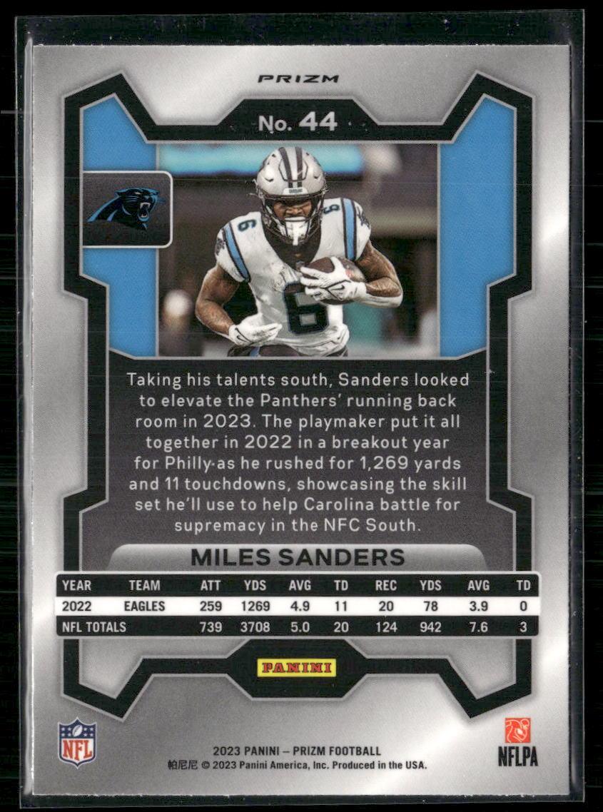 2023 Panini Prizm #44 Miles Sanders Lazer  Krazy King Collectibles LLC   