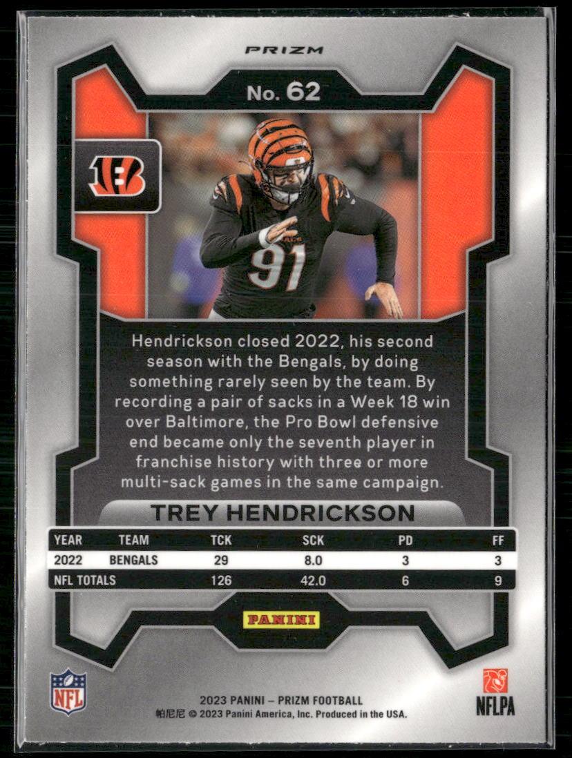 Prizm #62 Trey Hendrickson Lazer  Krazy King Collectibles LLC   