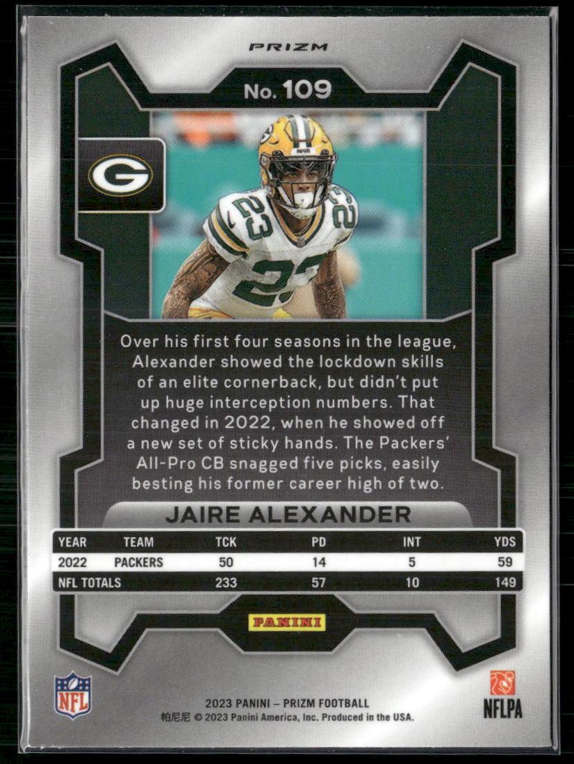 2023 Panini Prizm #109 Jaire Alexander Lazer  Krazy King Collectibles LLC   