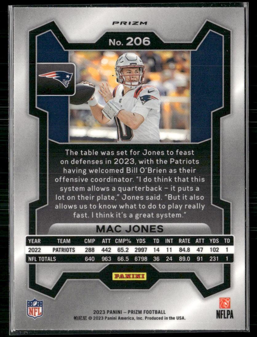 2023 Panini Prizm #206 Mac Jones Lazer  Krazy King Collectibles LLC   