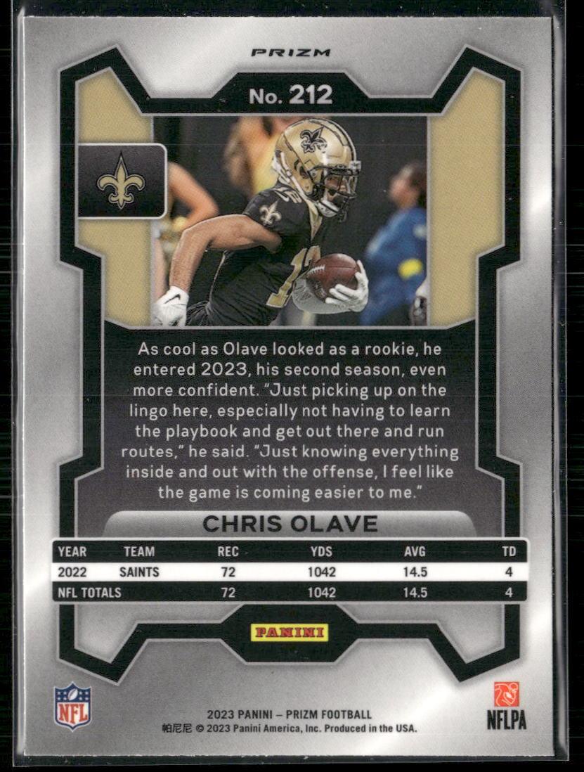 2023 Panini Prizm #212 Chris Olave Lazer  Krazy King Collectibles LLC   