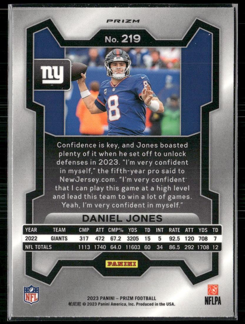 2023 Panini Prizm #219 Daniel Jones Lazer  Krazy King Collectibles LLC   