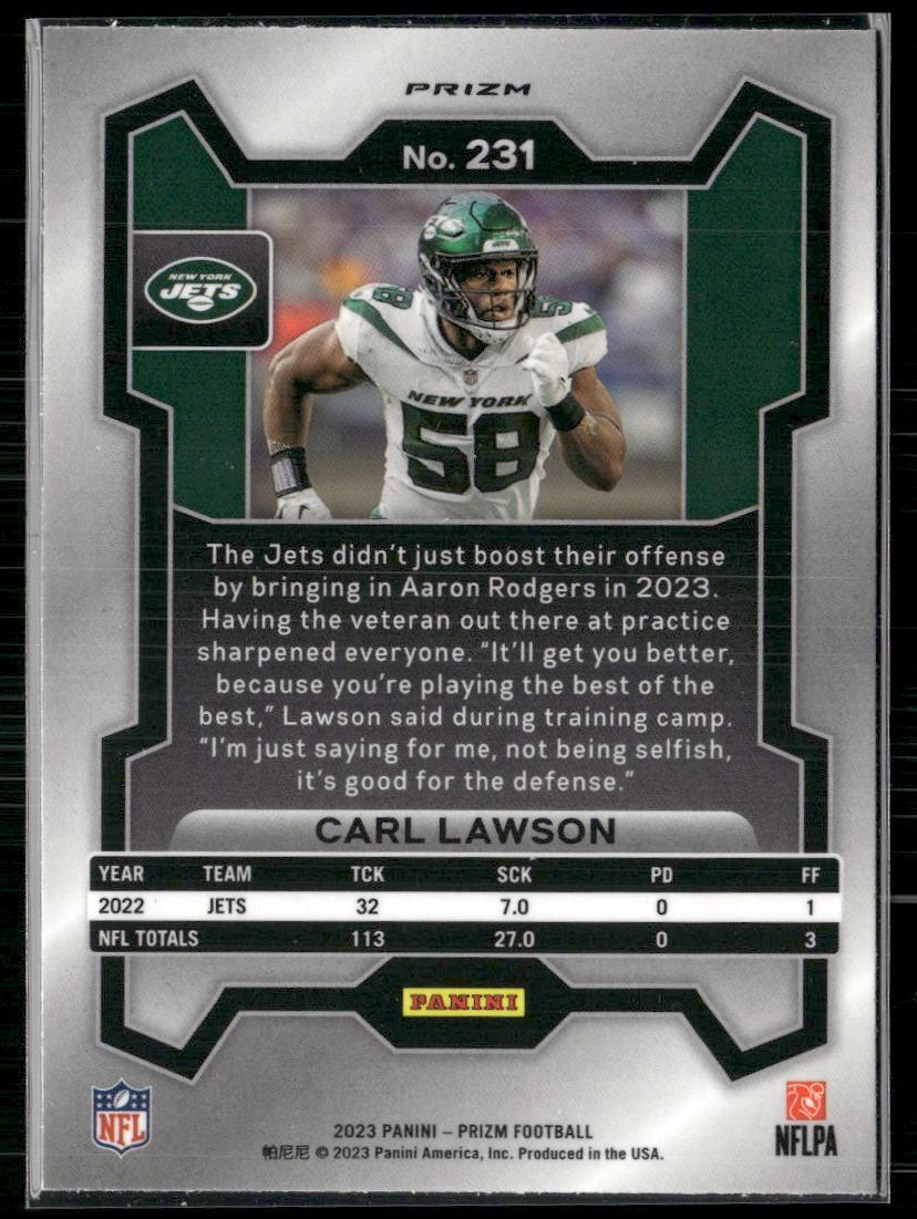 2023 Panini Prizm #231 Carl Lawson Lazer  Krazy King Collectibles LLC   