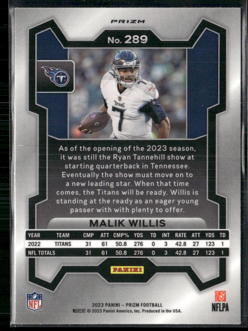 2023 Panini Prizm #289 Malik Willis Lazer  Krazy King Collectibles LLC   