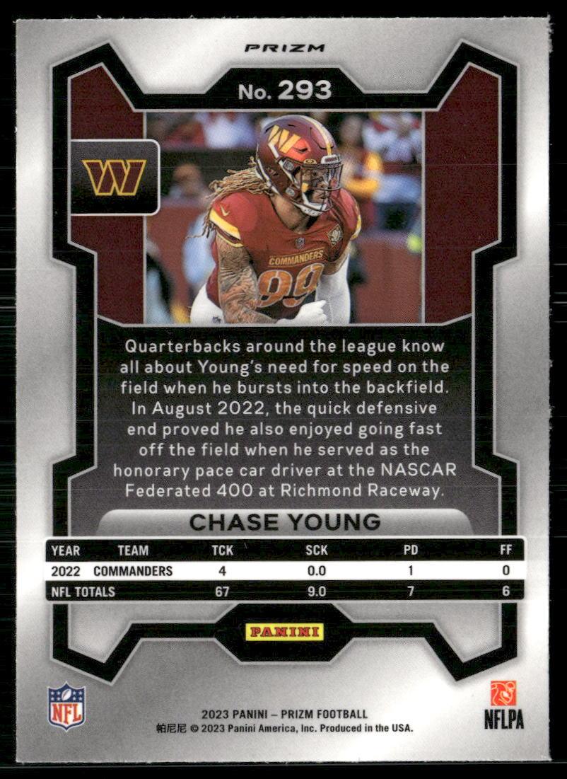 2023 Panini Prizm #293 Chase Young Neon Green Pulsar  Krazy King Collectibles LLC   