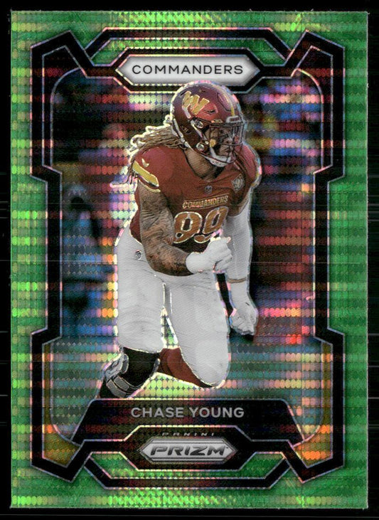 2023 Panini Prizm #293 Chase Young Neon Green Pulsar  Krazy King Collectibles LLC   