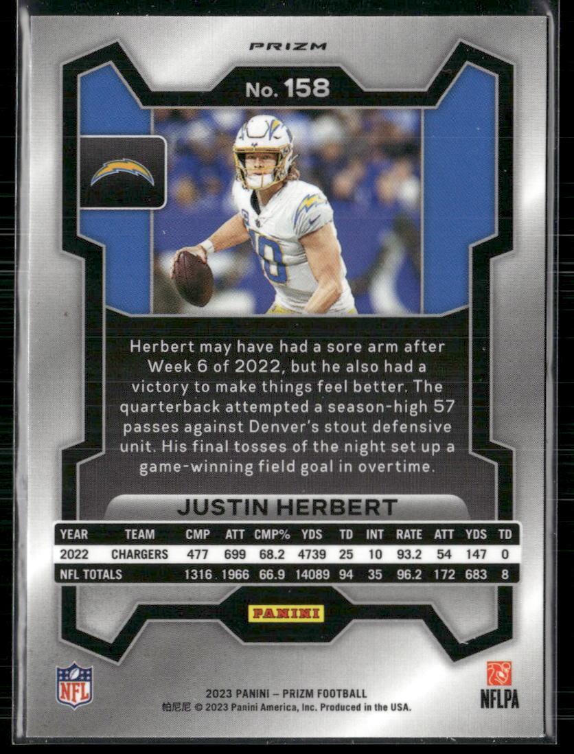 2023 Panini Prizm #158 Justin Herbert Neon Green Pulsar  Krazy King Collectibles LLC   